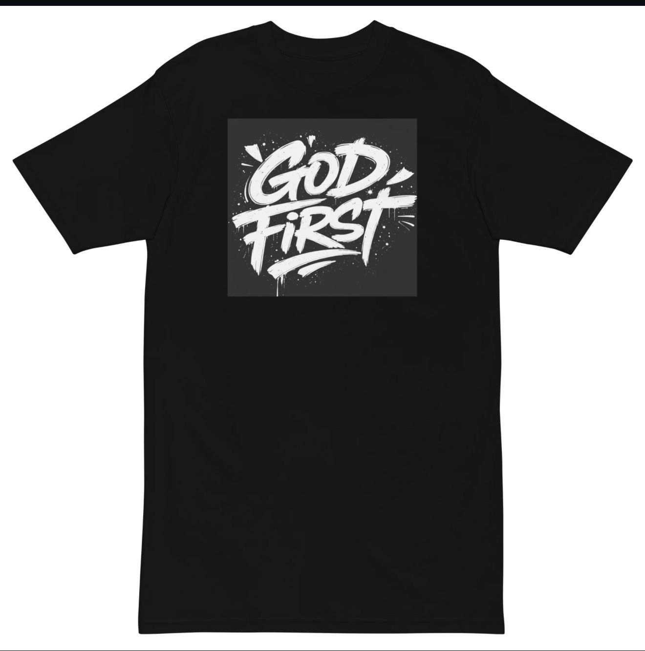 Black GOD FIRST shirt